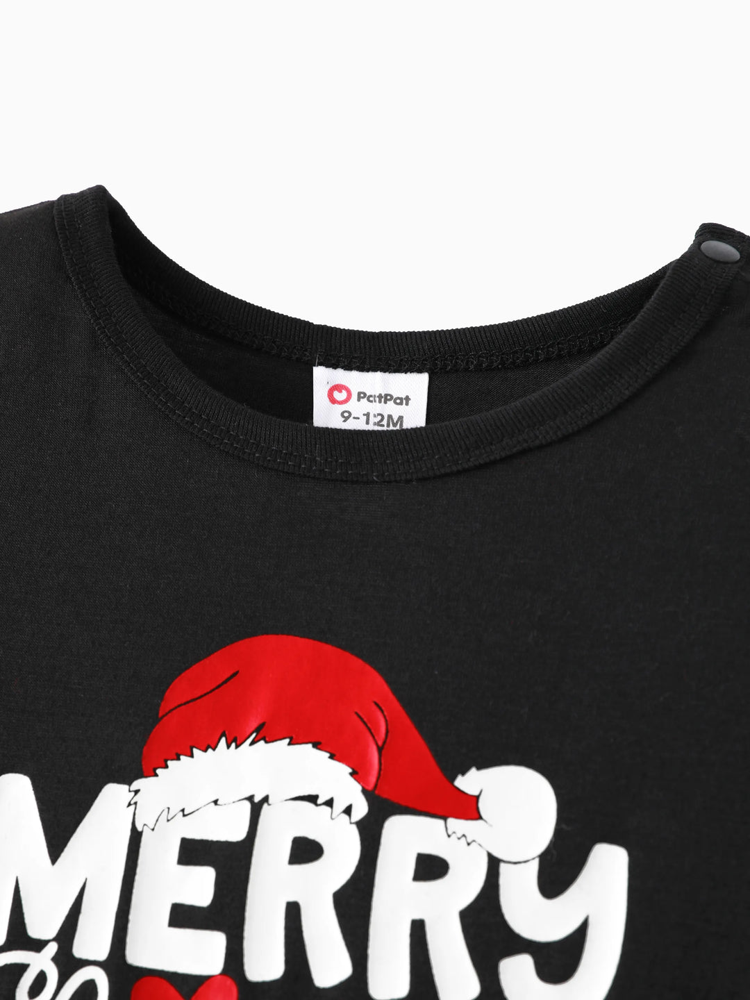 Conjunto de Pijamas de Manga Longa com Estampa de Letras que Brilham no Escuro para a Família, a Condizer no Natal, com Meias de Natal Preto+Branco