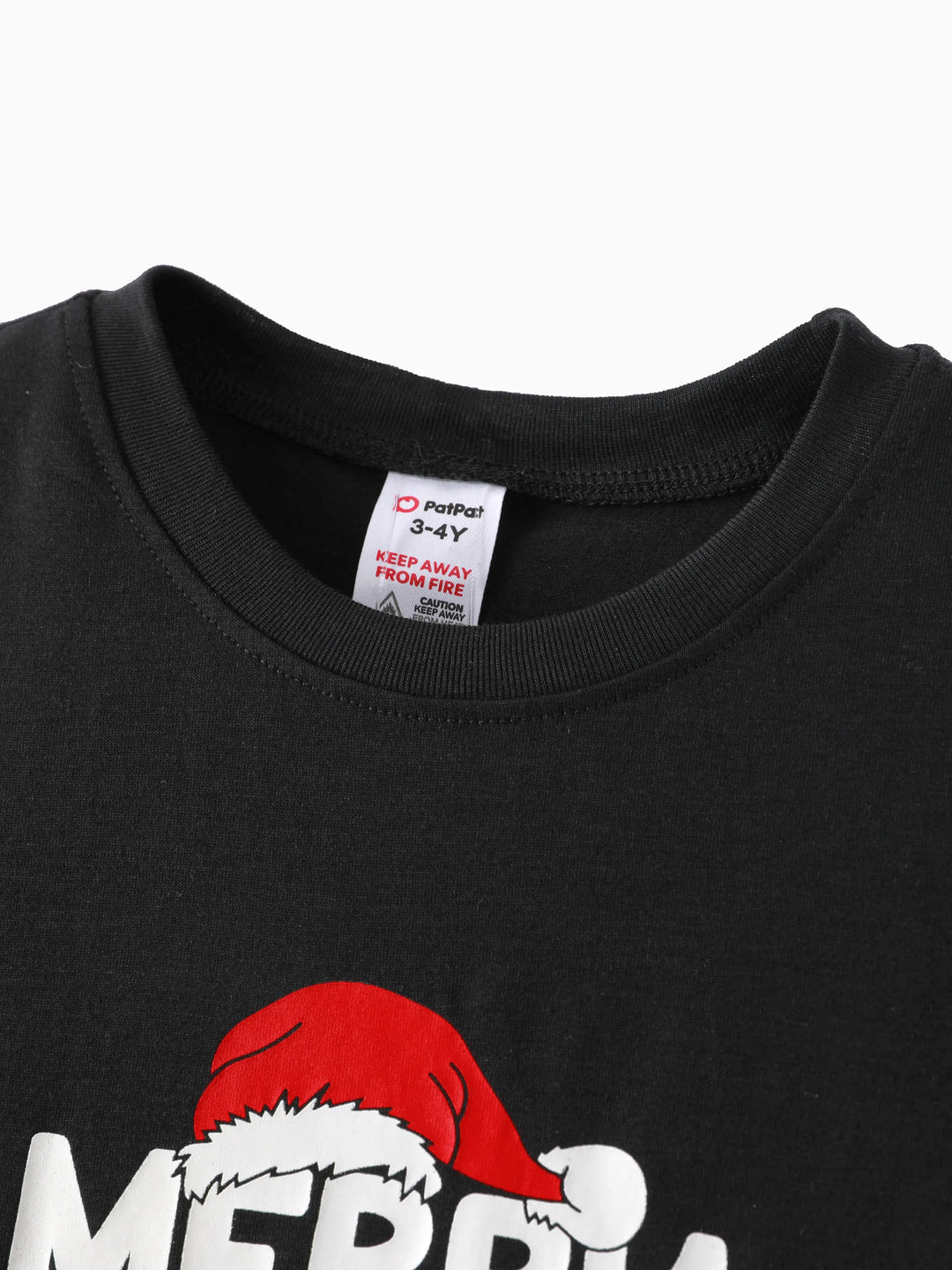 Conjunto de Pijamas de Manga Longa com Estampa de Letras que Brilham no Escuro para a Família, a Condizer no Natal, com Meias de Natal Preto+Branco