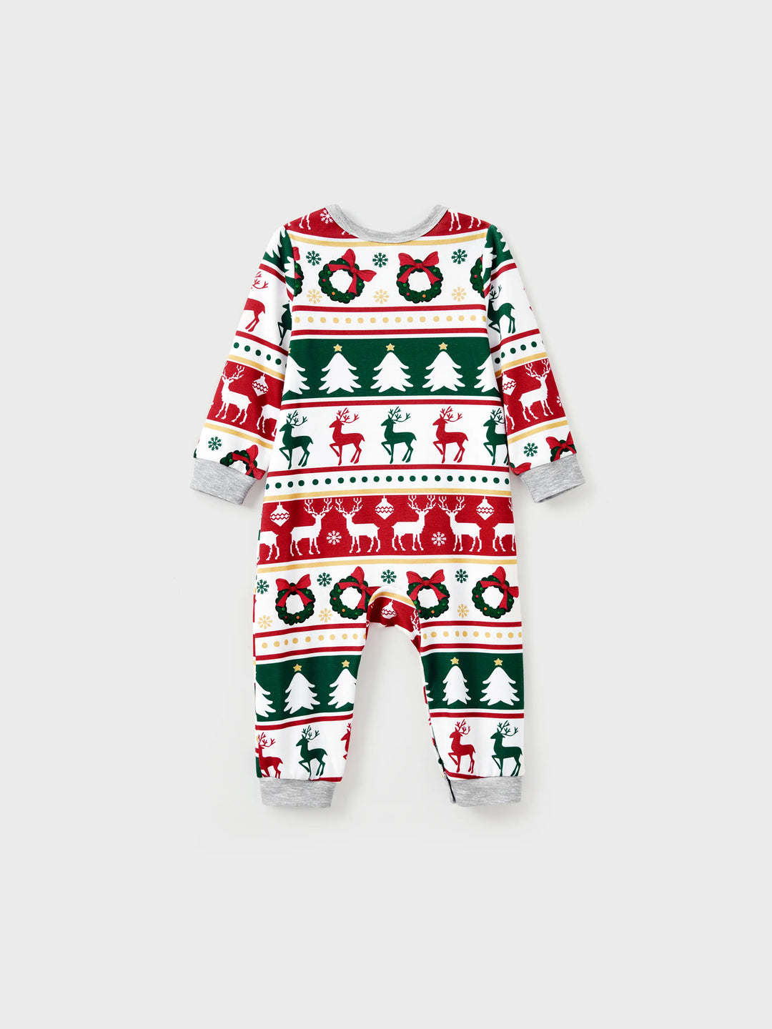 Conjunto de Pijamas de Natal para a Família com Padrão de Rena/Árvore de Natal e Meias de Natal em Cores Contrastantes
