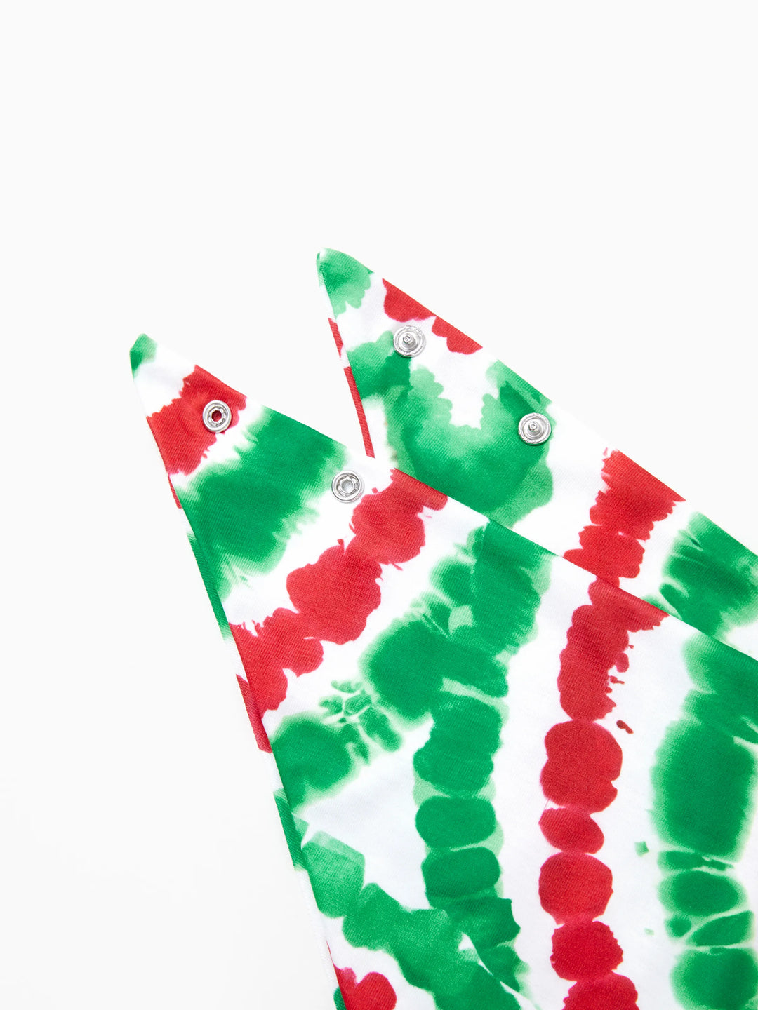 Conjuntos de Pijamas para a Família em Tie-Dye Vermelho e Verde com Homem de Gengibre e Meias de Natal Multicoloridas