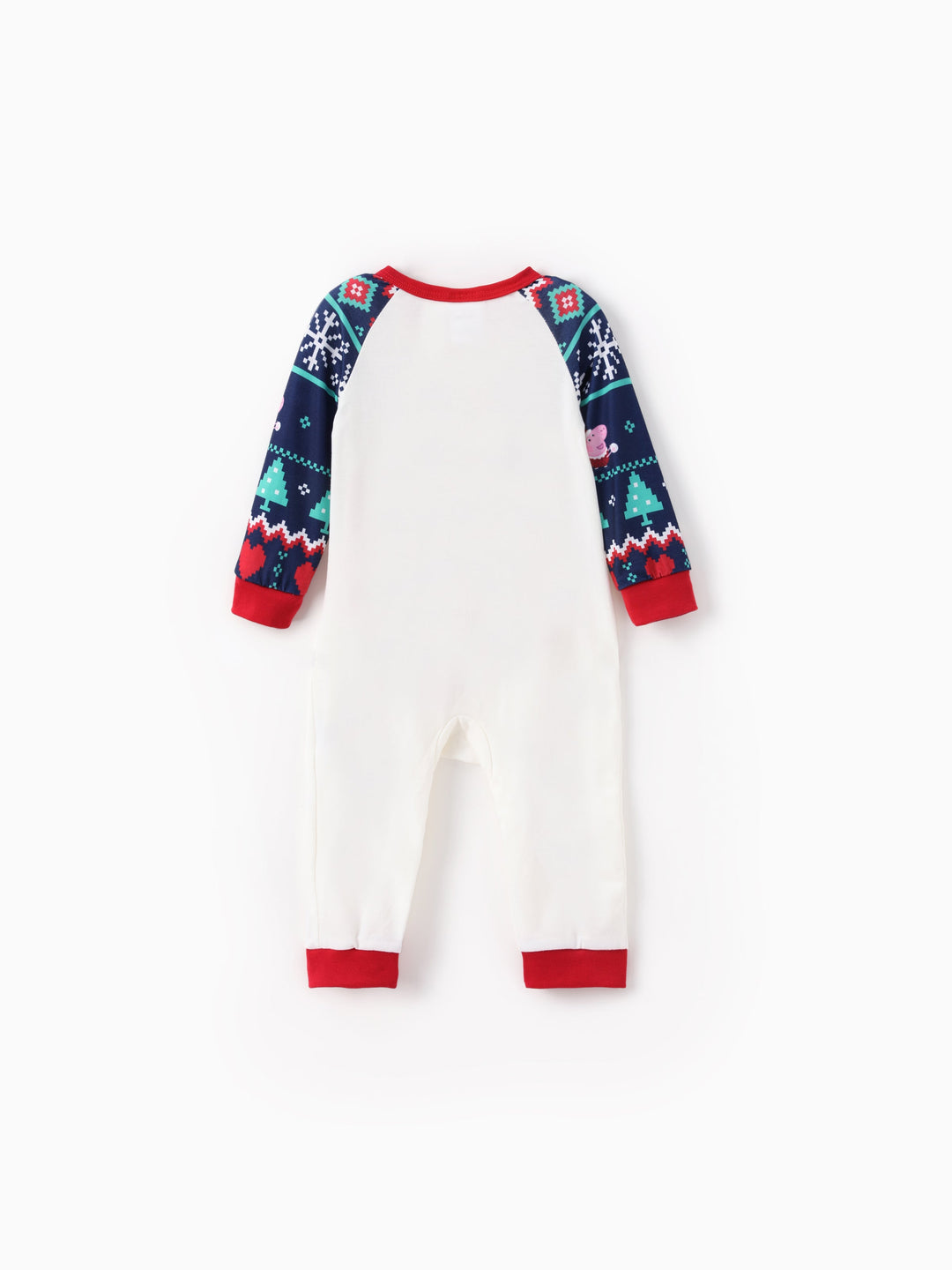 Conjunto de Pijamas Correspondentes da Família Peppa Pig com Impressão de Natal e Meias de Natal em Cor Block