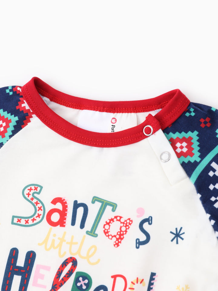 Conjunto de Pijamas Correspondentes da Família Peppa Pig com Impressão de Natal e Meias de Natal em Cor Block