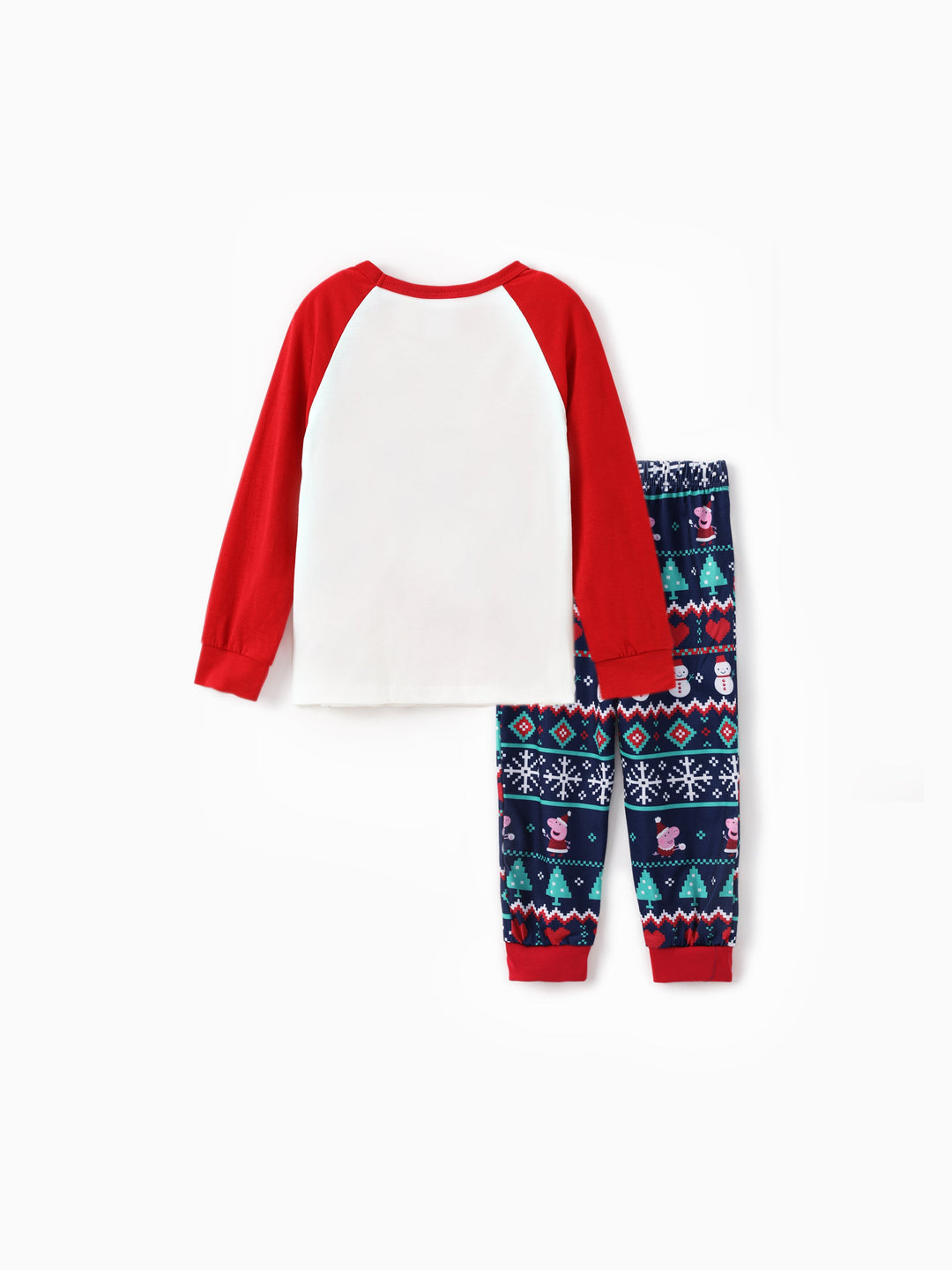 Conjunto de Pijamas Correspondentes da Família Peppa Pig com Impressão de Natal e Meias de Natal em Cor Block