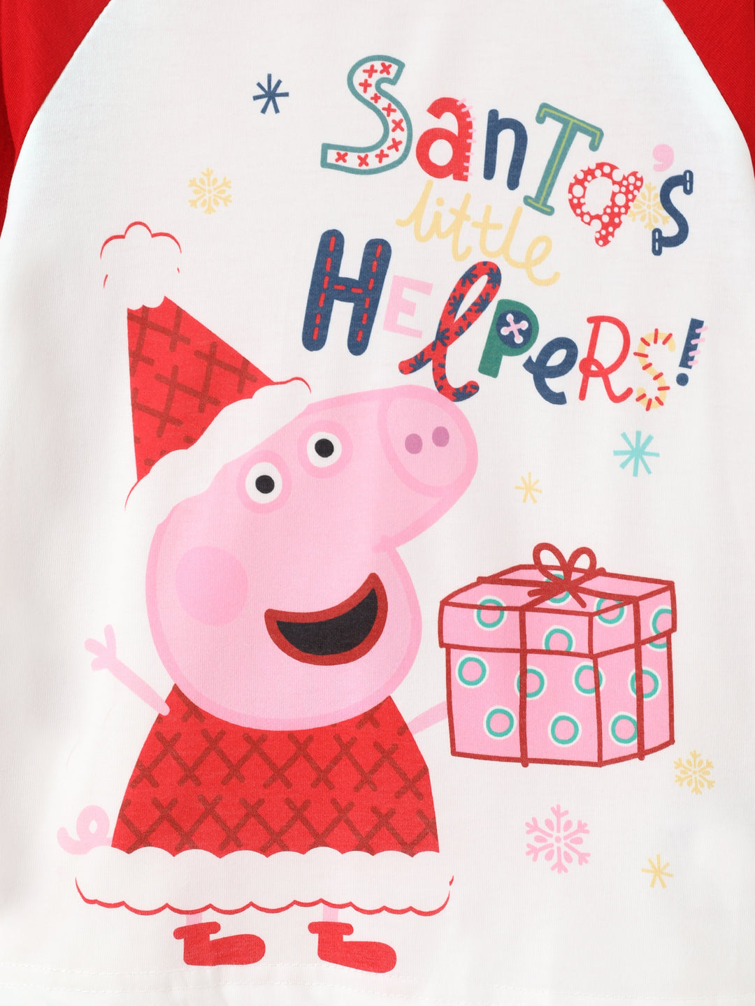 Conjunto de Pijamas Correspondentes da Família Peppa Pig com Impressão de Natal e Meias de Natal em Cor Block