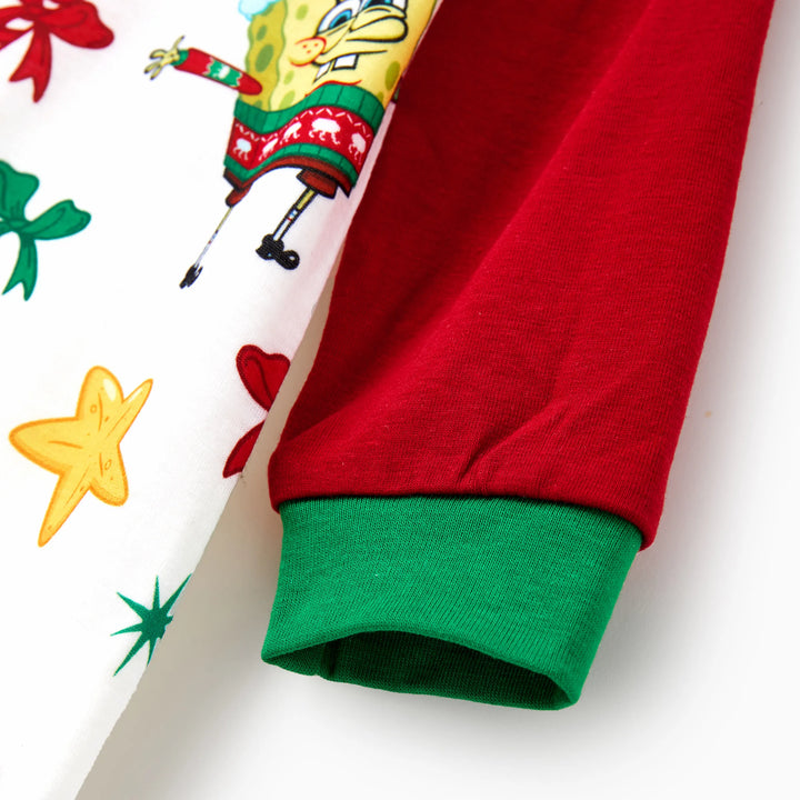 Conjuntos de Pijamas a Condizer da Família SpongeBob SquarePants com Estampado de Natal e Meias de Natal