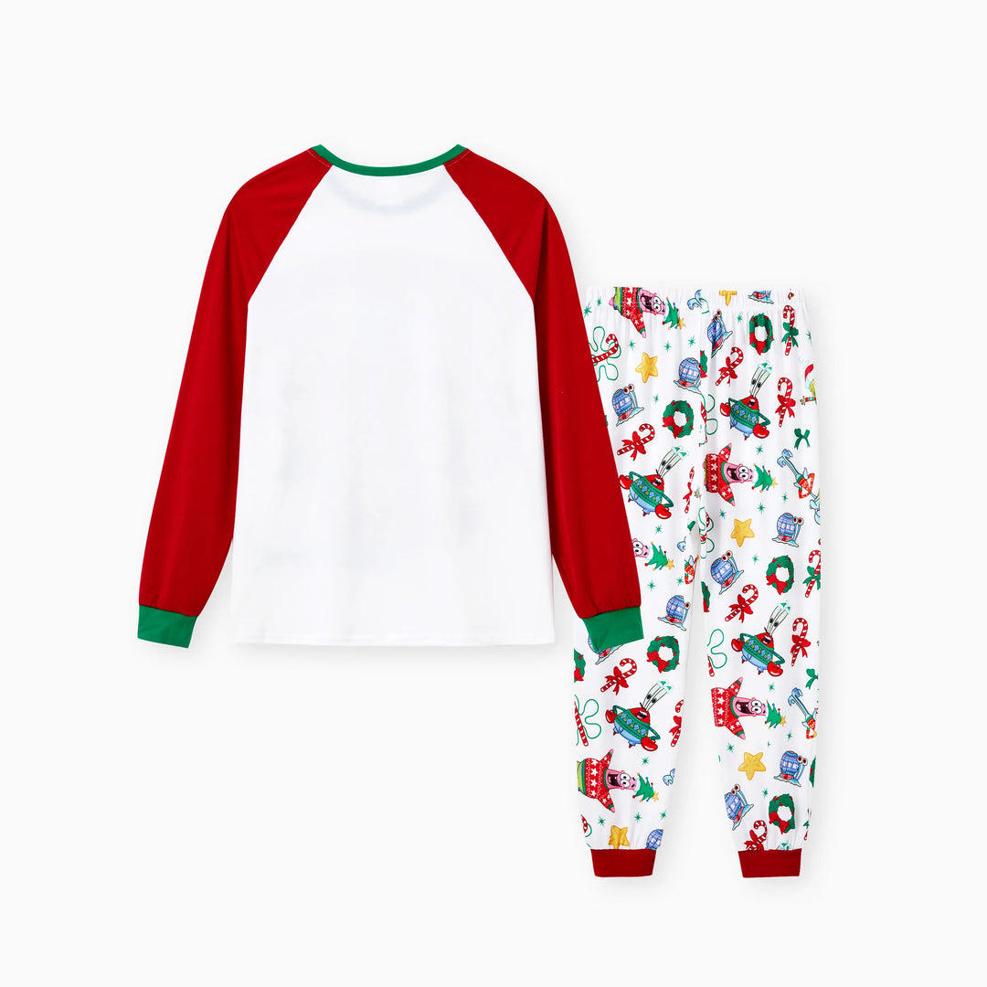 Conjuntos de Pijamas a Condizer da Família SpongeBob SquarePants com Estampado de Natal e Meias de Natal