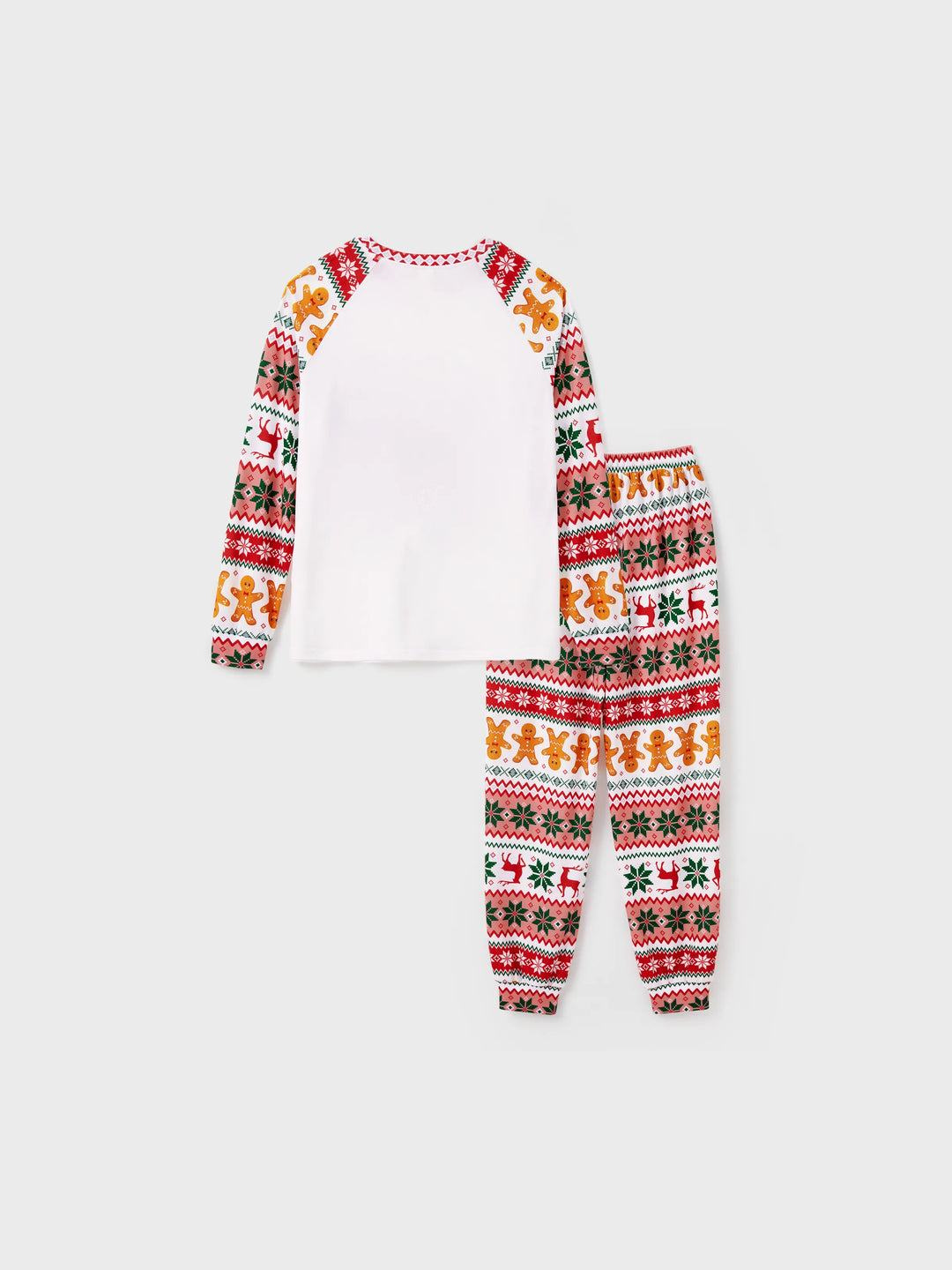 Conjunto de Pijamas de Natal em Família com Padrão de Bolachas de Natal e Homem de Gengibre, Incluindo Meias de Natal em Várias Cores