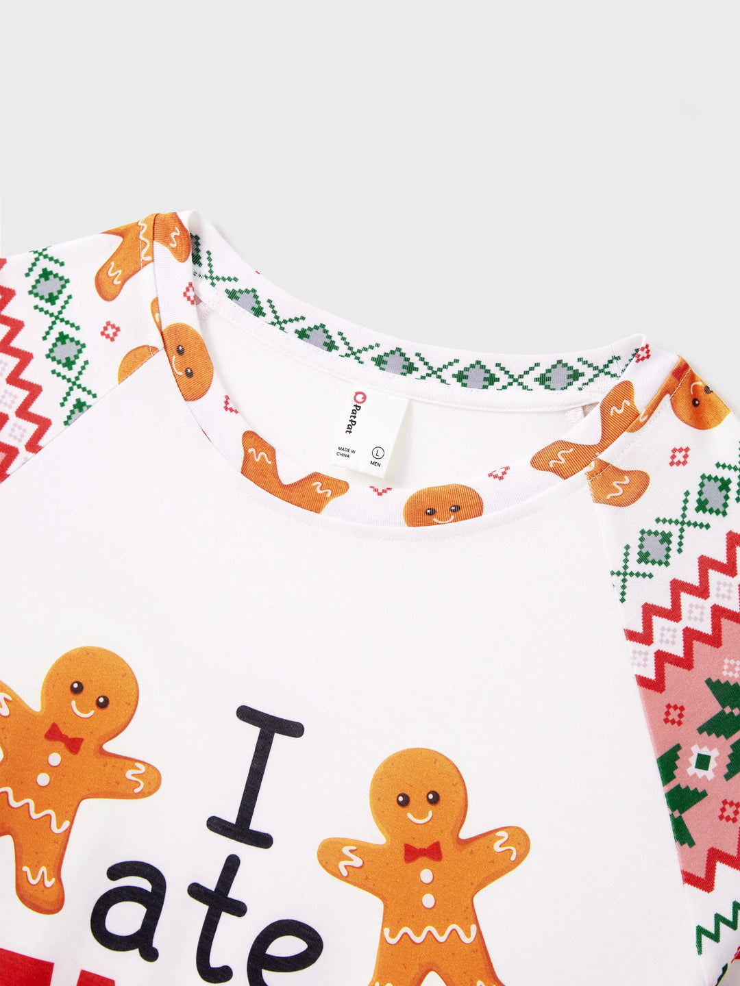 Conjunto de Pijamas de Natal em Família com Padrão de Bolachas de Natal e Homem de Gengibre, Incluindo Meias de Natal em Várias Cores