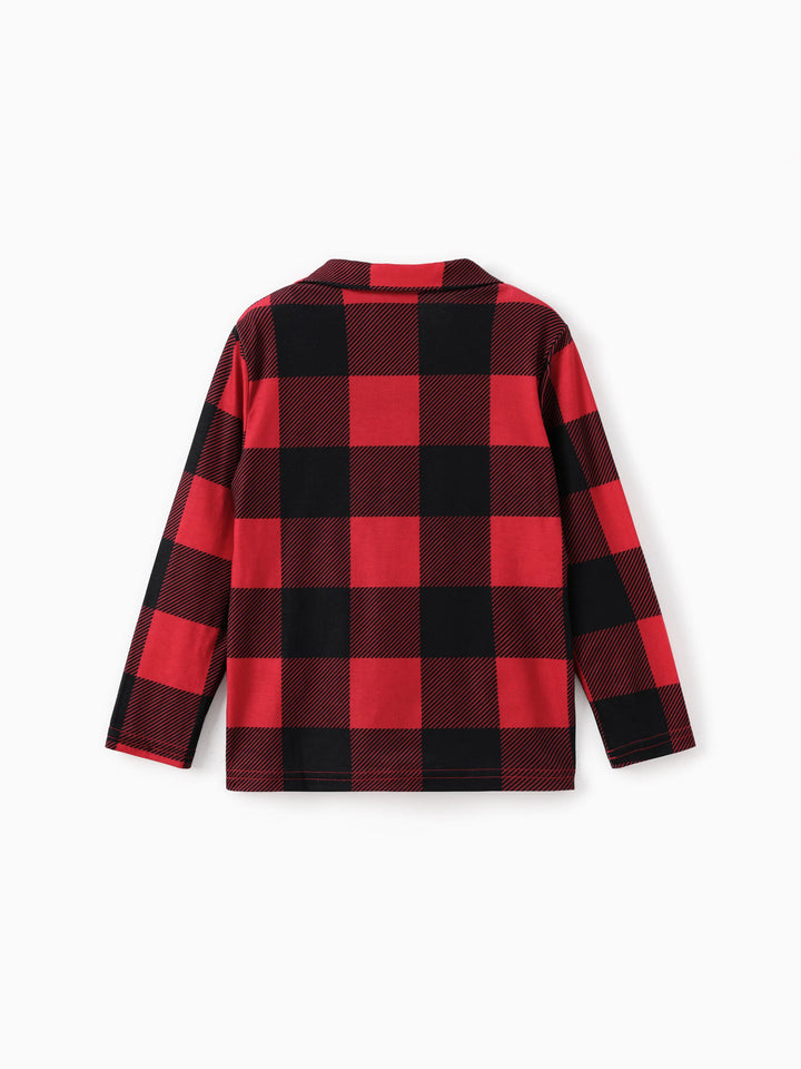 Conjuntos de Pijamas em Vichy Vermelho da PAW Patrol para a Família, com Estampas de Chase, Marshall, Skye e Rubble, acompanhados de Meias de Natal.