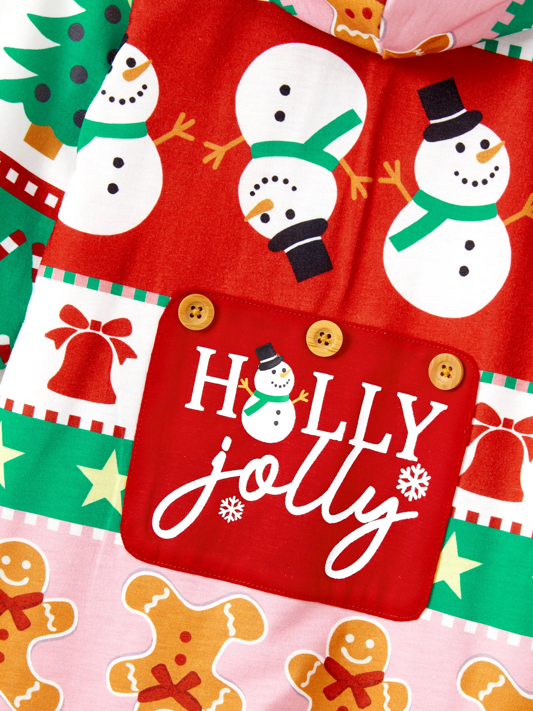 Pijamas de uma peça Conjuntos de Natal Coordenados Estampados com Zíper à Frente Impressão Holly Jolly com Meias de Natal Fundo Multicolorido