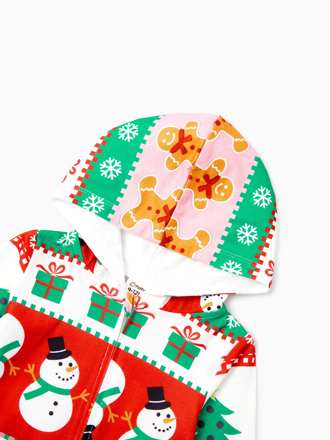 Pijamas de uma peça Conjuntos de Natal Coordenados Estampados com Zíper à Frente Impressão Holly Jolly com Meias de Natal Fundo Multicolorido