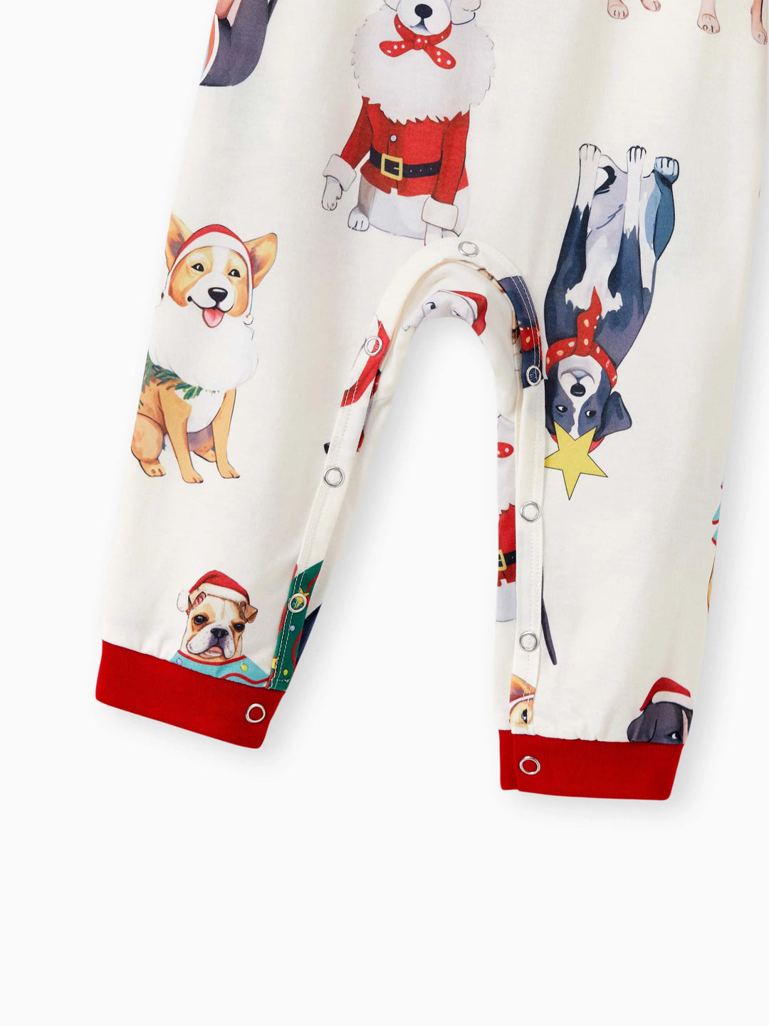 Pijamas de Natal em Família Conjunto de Pijamas com Gola para Cão Fofo e Meias de Natal Light Apricot