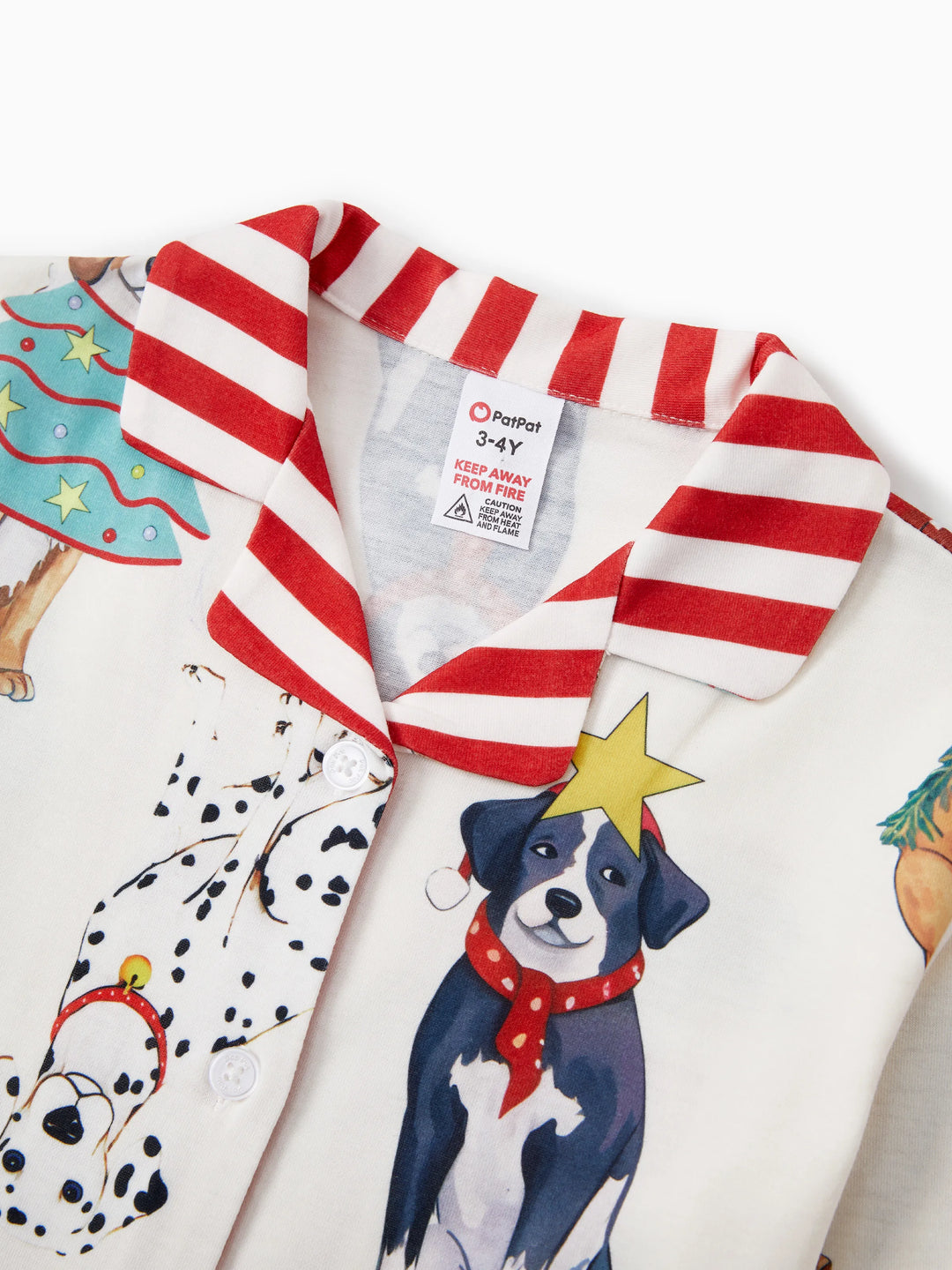 Pijamas de Natal em Família Conjunto de Pijamas com Gola para Cão Fofo e Meias de Natal Light Apricot