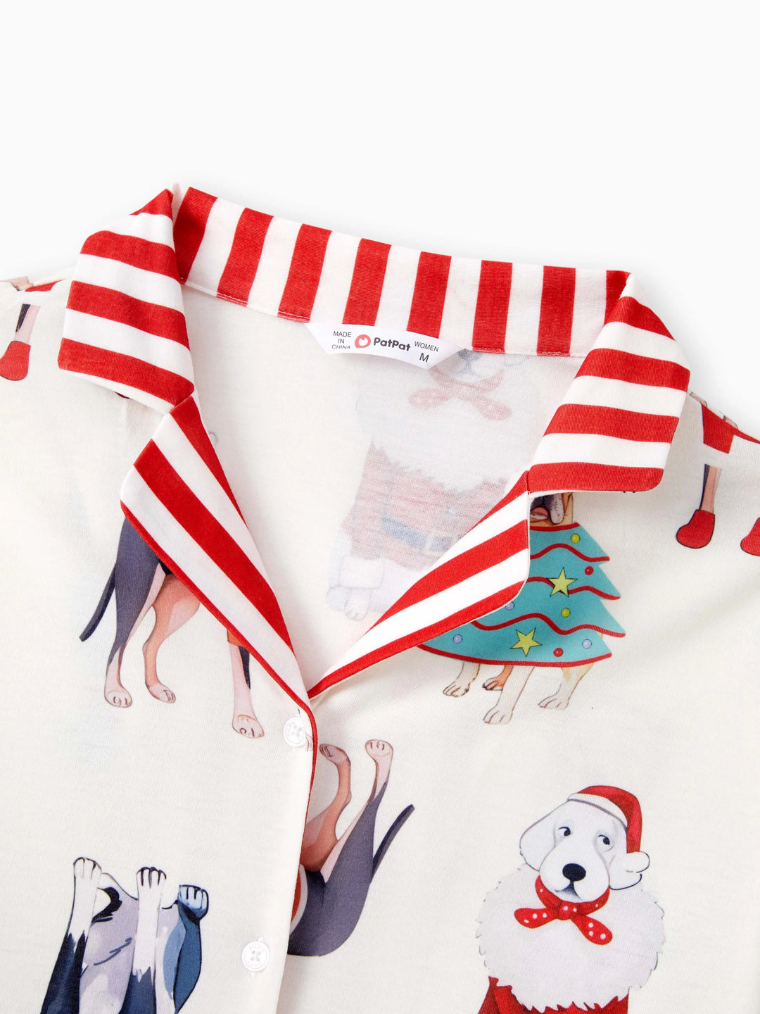 Pijamas de Natal em Família Conjunto de Pijamas com Gola para Cão Fofo e Meias de Natal Light Apricot