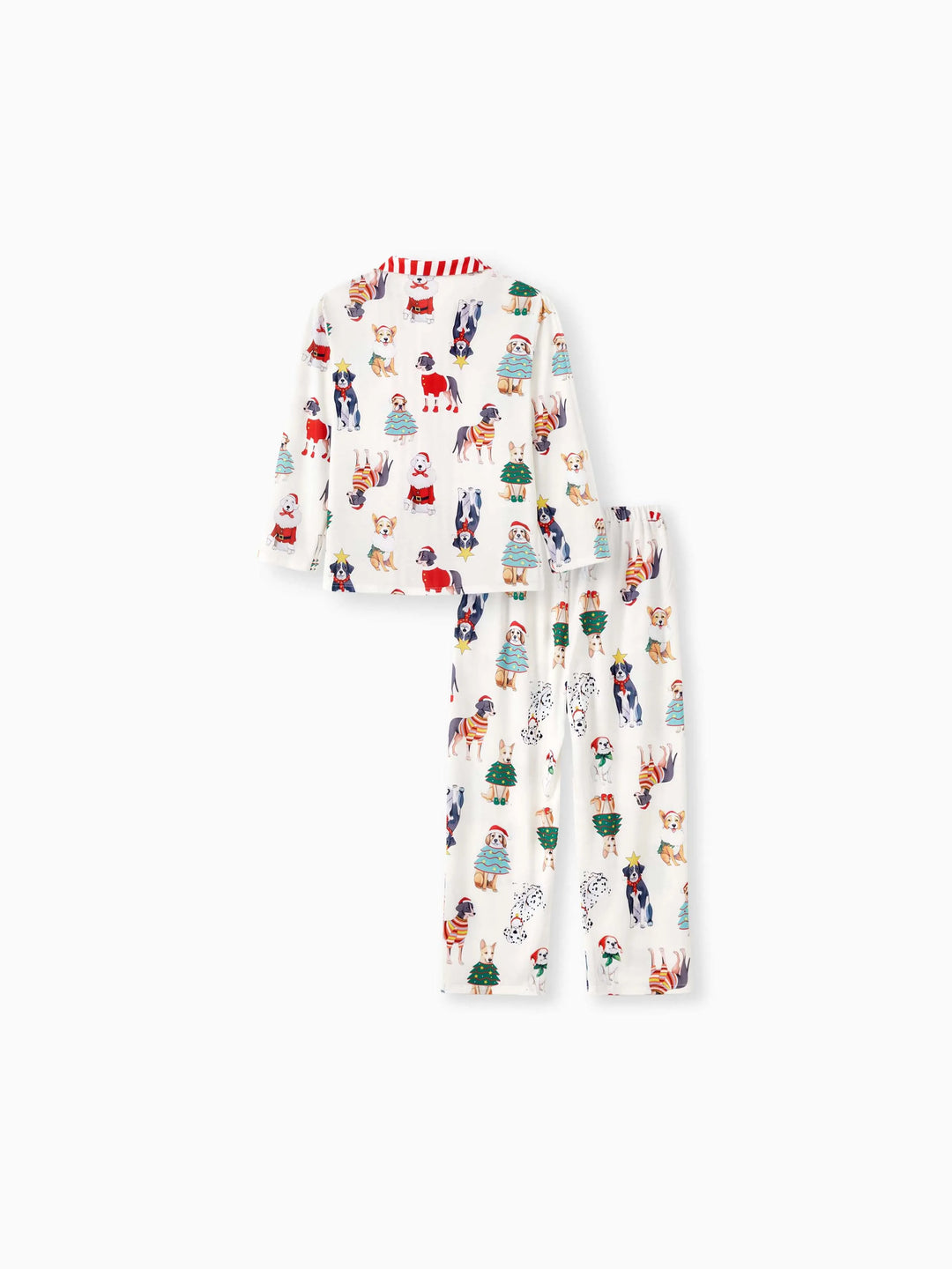 Pijamas de Natal em Família Conjunto de Pijamas com Gola para Cão Fofo e Meias de Natal Light Apricot