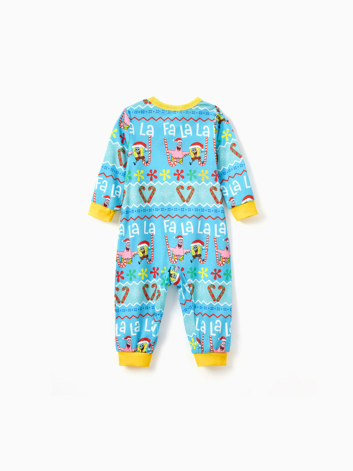 Conjuntos de Pijamas para a Família SpongeBob SquarePants com Meias de Natal