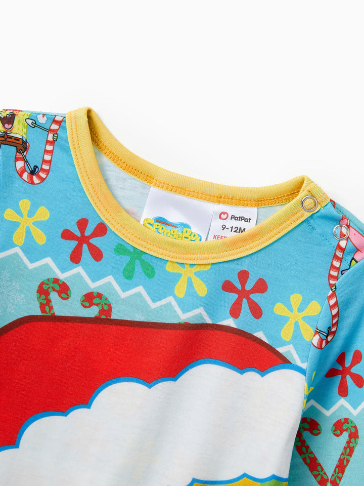 Conjuntos de Pijamas para a Família SpongeBob SquarePants com Meias de Natal