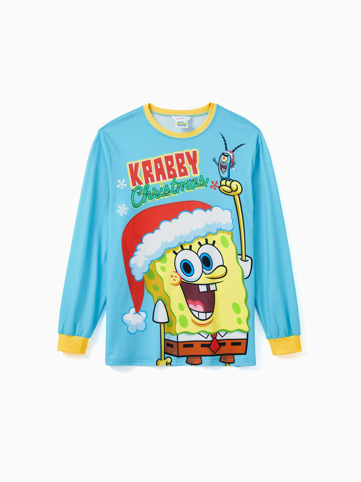 Conjuntos de Pijamas para a Família SpongeBob SquarePants com Meias de Natal