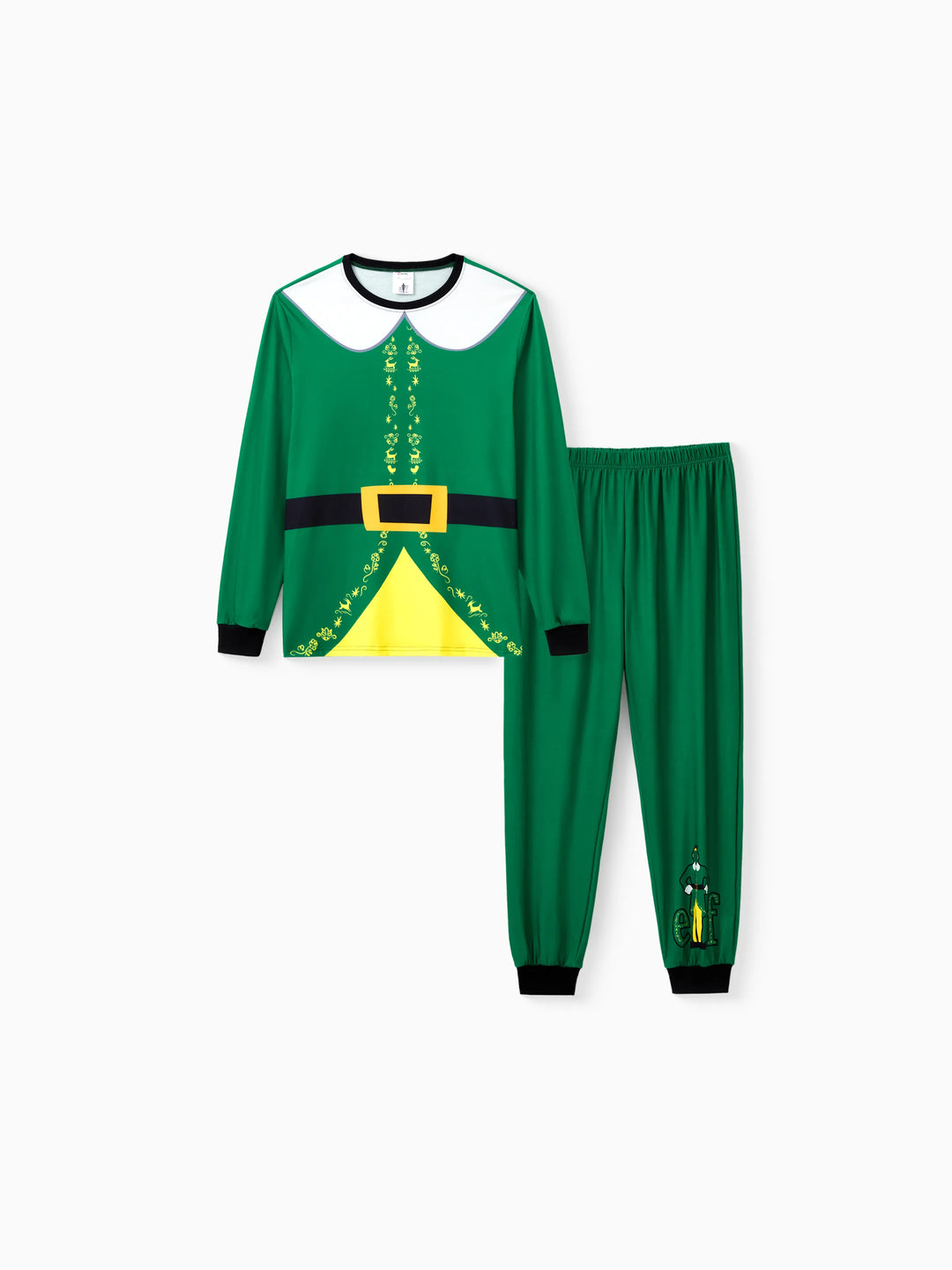 Conjuntos de Pijamas com Cintura e Colarinho para a Família a Condizer com Tema de Natal + Meias de Natal ELF