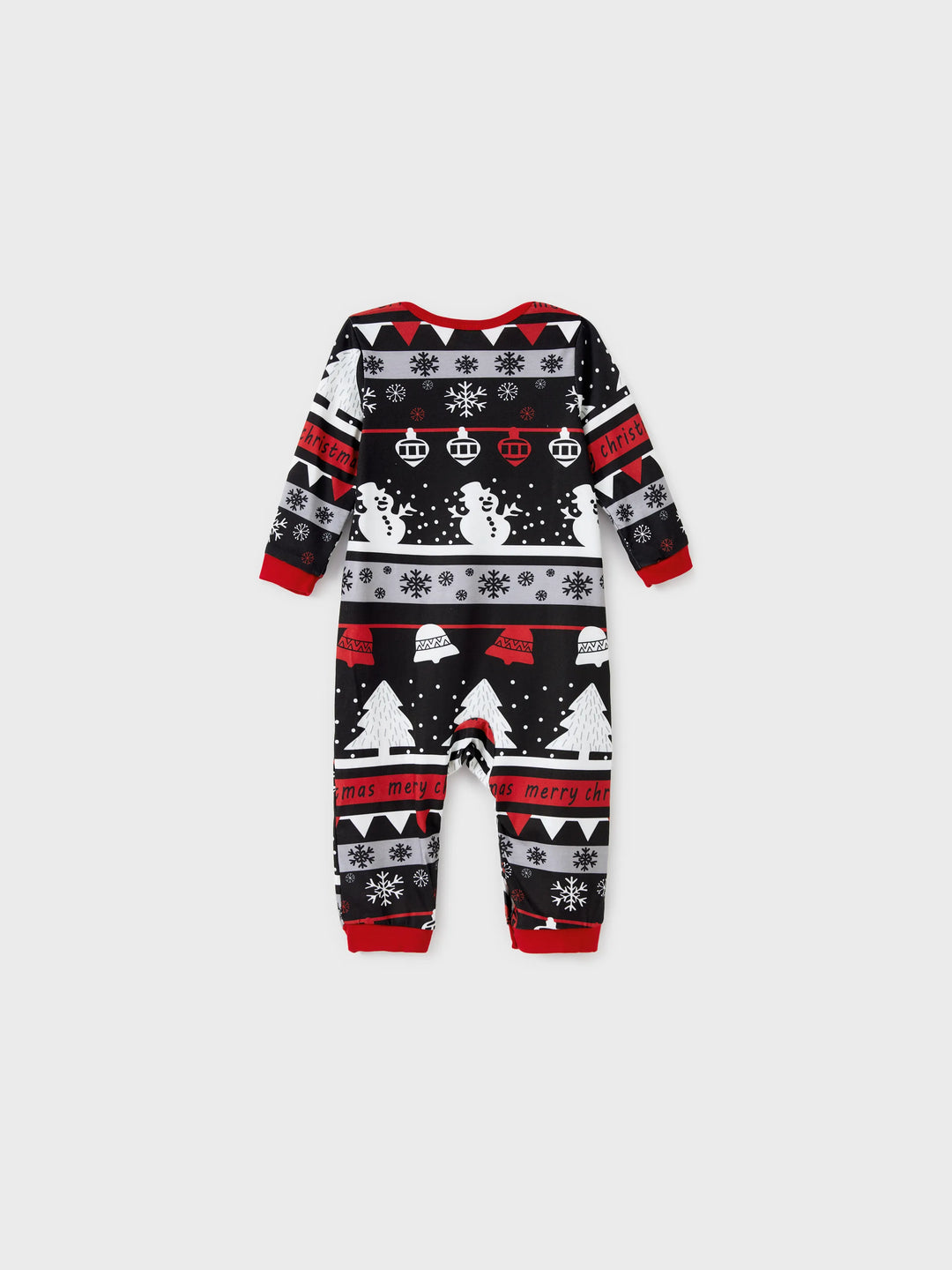 Conjunto de Pijamas de Manga Longa em Cinza com Estampagem de Flocos de Neve e Letras para a Família, incluindo Meias de Natal em Cinza.