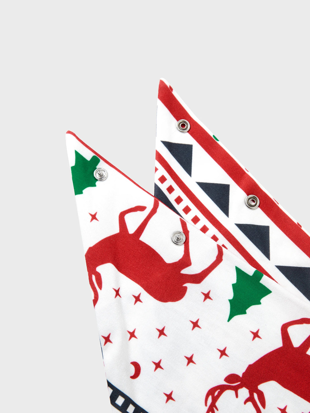 Pijamas de Natal para Família com Estampa de Renas em Todo o Lado, Manga Longa, com Meias de Natal (Segurança Certificada SGS) Vermelho+Branco