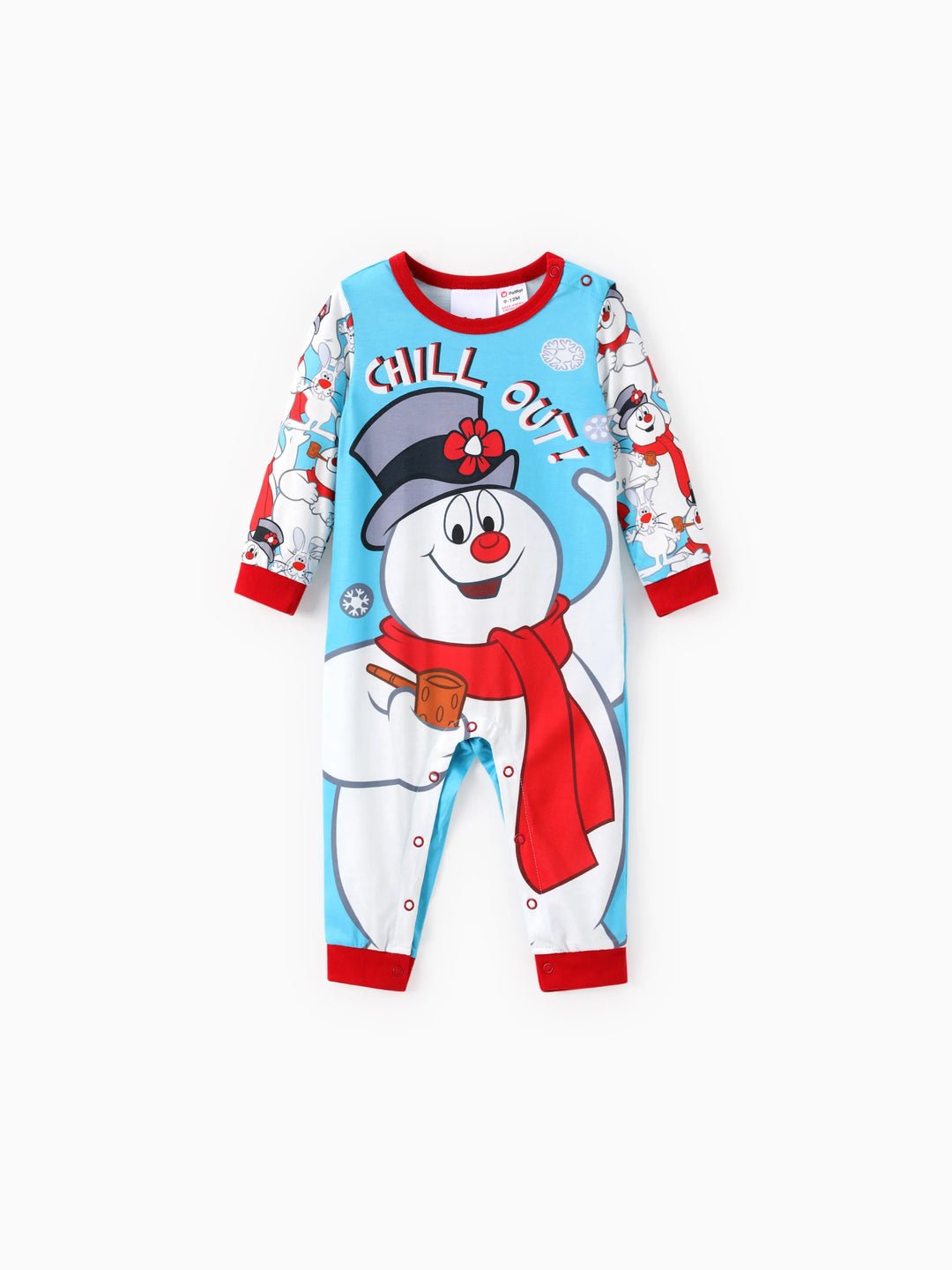 Conjuntos de Pijamas com Padrão do Boneco de Neve Frosty e Meias de Natal