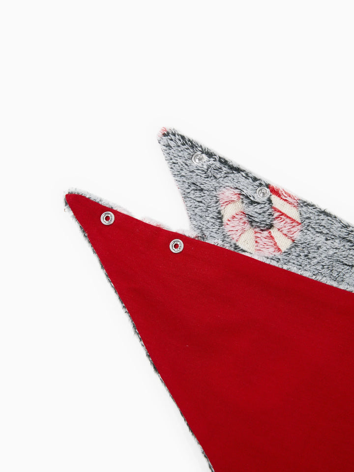 Pijamas de Uma Peça Conjuntos de Natal Correspondentes Padrão de Bastão de Caramelo (Brilham no Escuro) com Meias de Natal Pretas