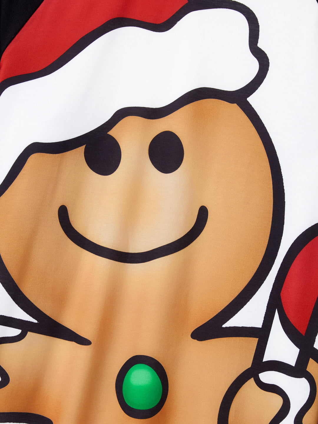 Conjunto de Piajamas de Natal para a Família com Mangas Raglan, Estilo Homem de Gengibre, Cintura com Cordão e Bolsos, Acompanhado de Meias de Natal, em vermelho/preto.