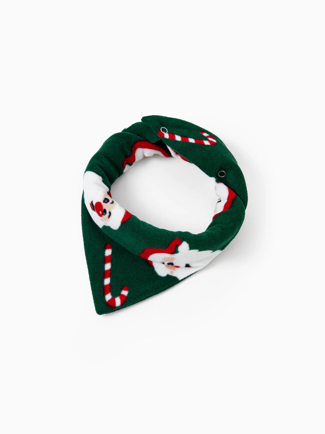 Conjunto de Pijamas de Fleece para a Família em Conjunto com Estampado de Pai Natal e Bastão de Açúcar, incluindo Meias de Natal em Verde Escuro