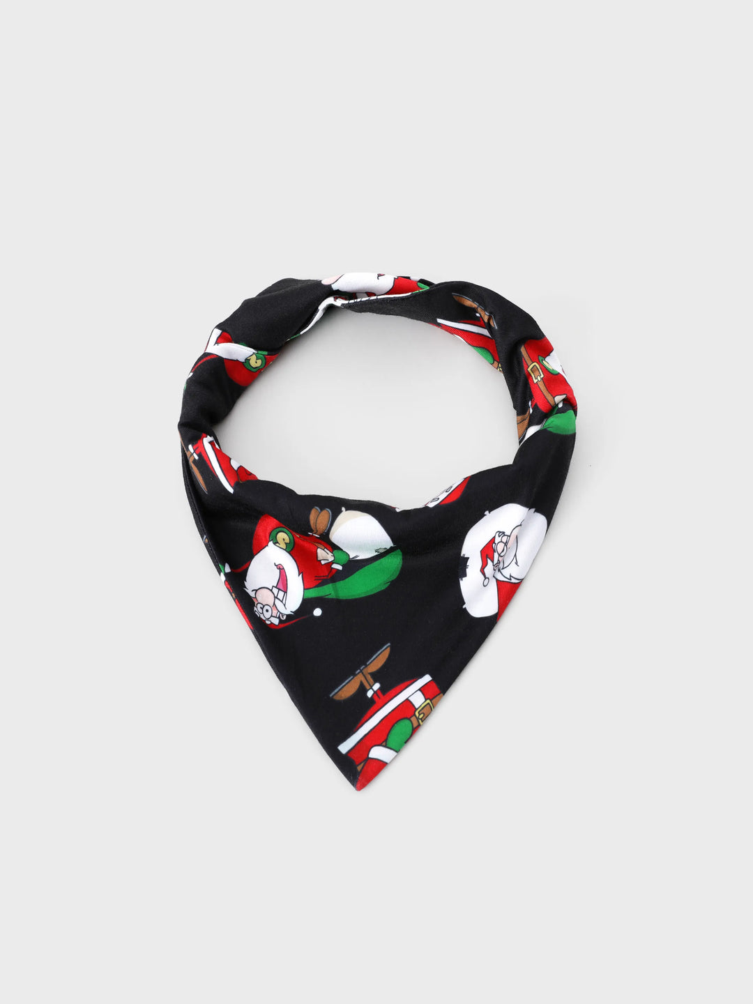 Conjunto de Pijamas em Família para Natal com Estampado de Pai Natal Preto e Branco e Meias de Natal Pretas