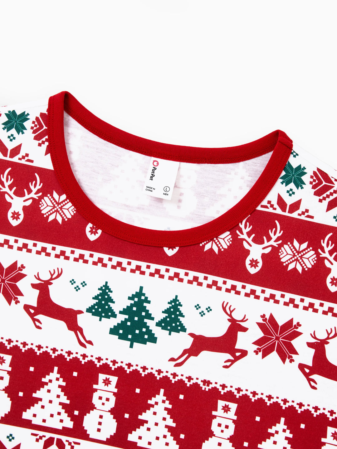 Conjunto de Pijamas de Natal para Família em Conjunto: Com Estampado de Rena e Boneco de Neve, Pijamas Vermelhos de Manga Longa com Meias de Natal Vermelhas.