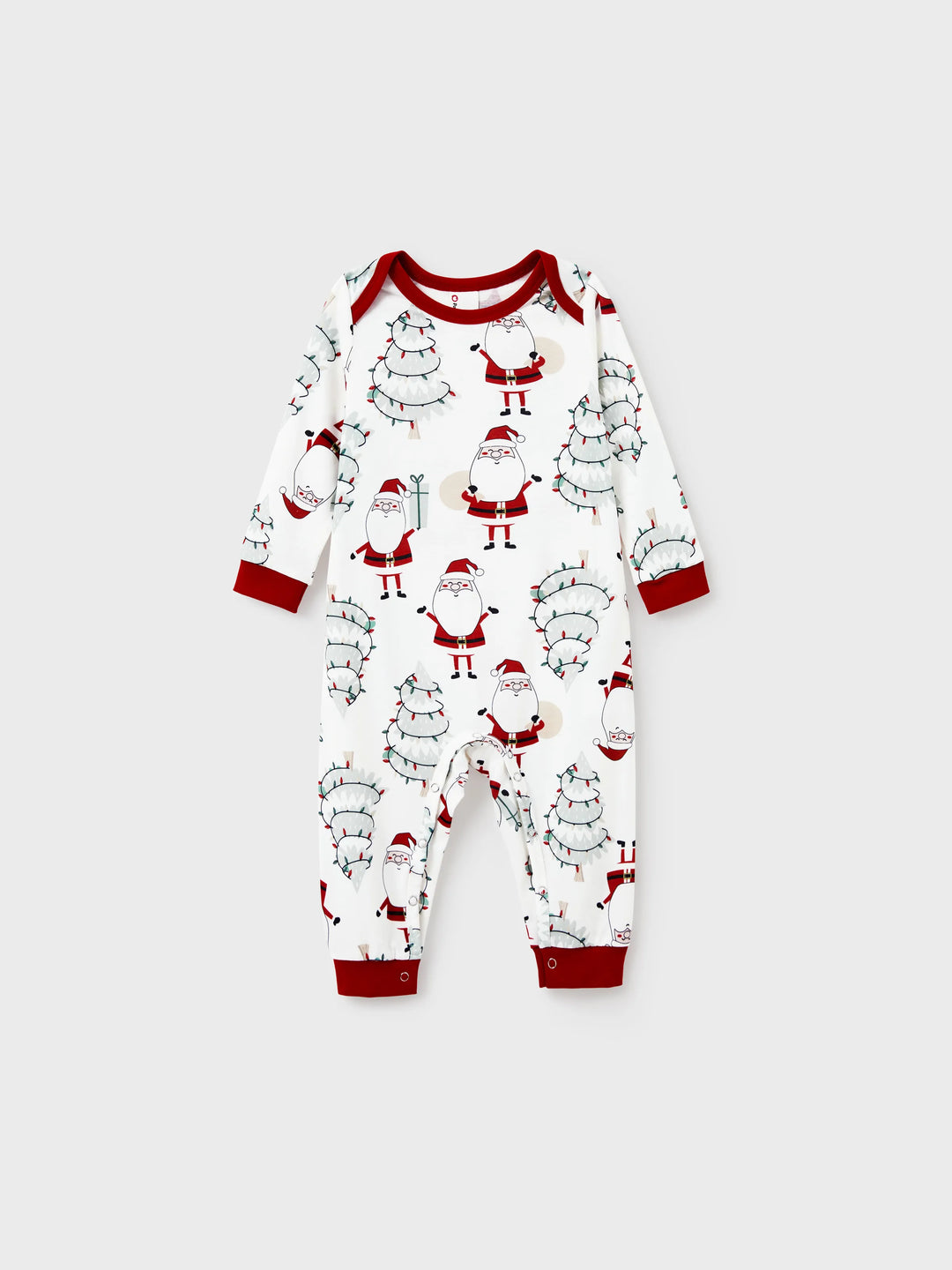 Conjunto de Pijamas de Natal em Família com Estampagem de Gnomos - Pijamas Brancos com Meias de Natal Brancas