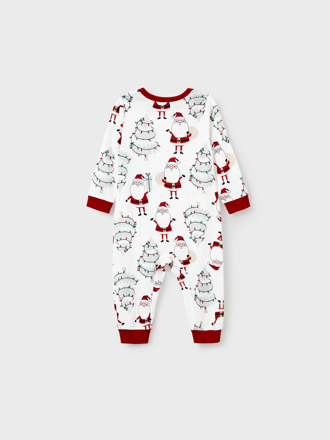 Conjunto de Pijamas de Natal em Família com Estampagem de Gnomos - Pijamas Brancos com Meias de Natal Brancas