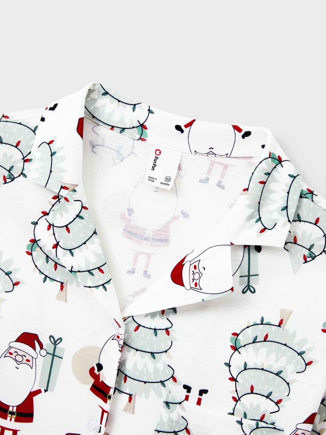 Conjunto de Pijamas de Natal em Família com Estampagem de Gnomos - Pijamas Brancos com Meias de Natal Brancas