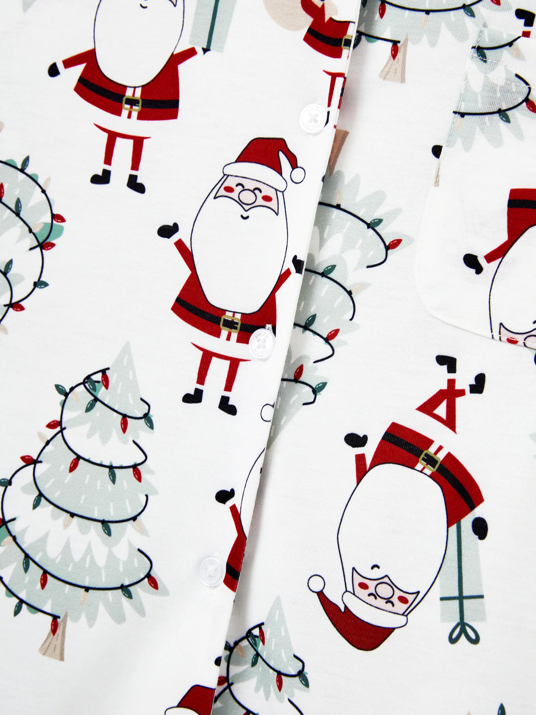 Conjunto de Pijamas de Natal em Família com Estampagem de Gnomos - Pijamas Brancos com Meias de Natal Brancas