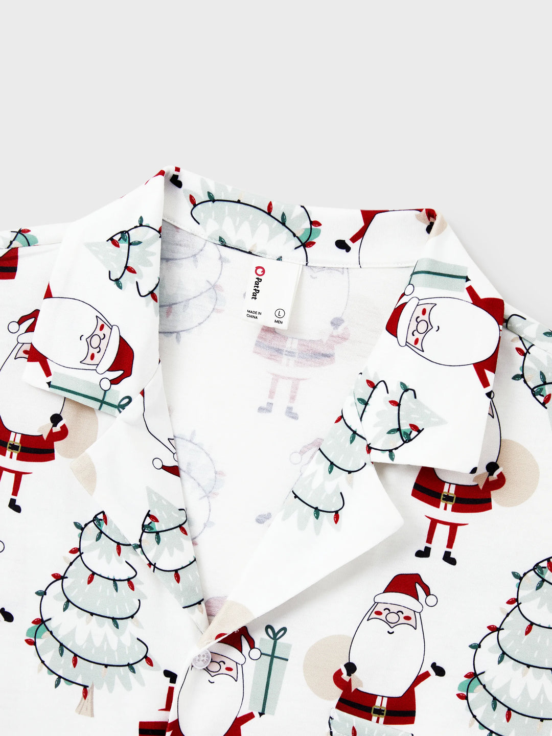 Conjunto de Pijamas de Natal em Família com Estampagem de Gnomos - Pijamas Brancos com Meias de Natal Brancas