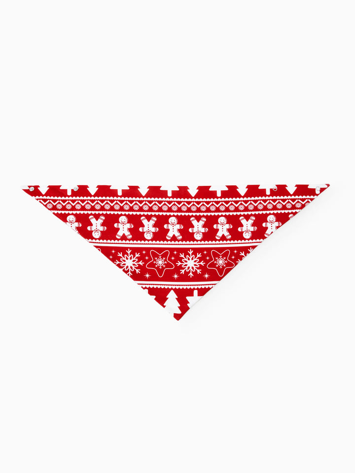 Conjunto de Pijamas em Família Coordenados para o Natal com Estampado de Homem de Gengibre e Árvore de Natal, Pijamas Vermelhos com Meias de Natal Vermelhas