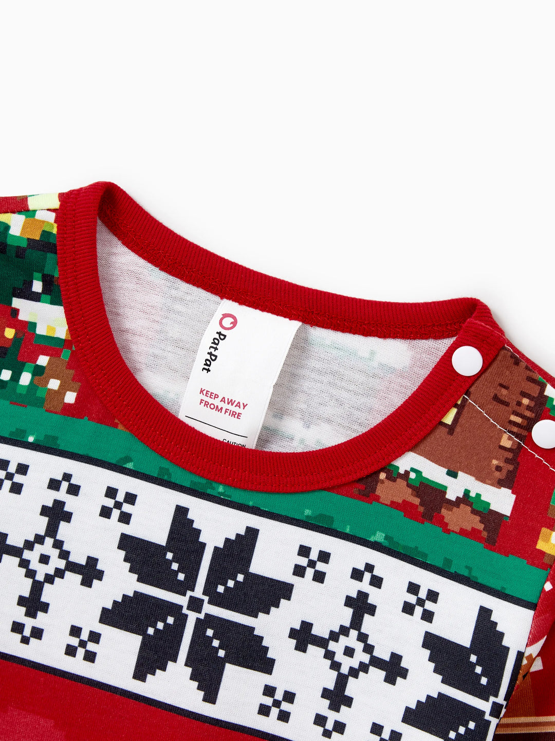 Conjunto de Pijamas em Família Correspondentes para o Natal Estampado com Ginginhas, PJs de Manga Longa com Meias de Natal em Vermelho