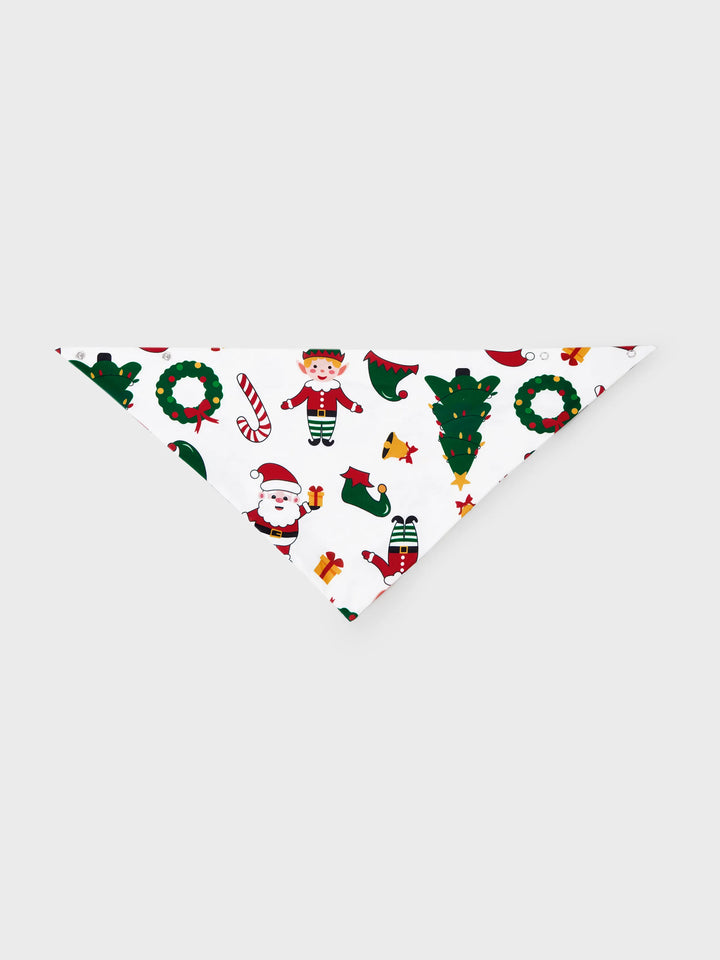 Conjunto de Pijamas Coordenação de Natal para toda a Família Estampado com Pai Natal e Árvore de Natal, Pijamas de Manga Longa com Meias de Natal Brancas