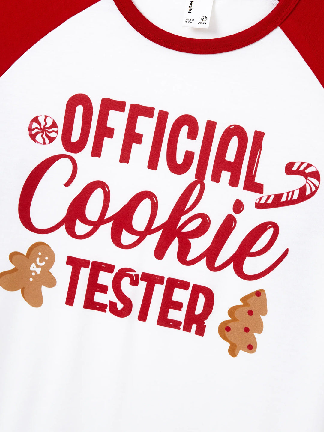 Conjunto de Pijamas de Natal em Família com Estampado de Gengibre e Bastão de Dóceis, incluindo Meias de Natal Vermelhas.