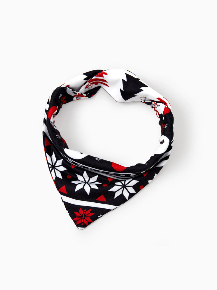 Conjunto de Pijamas de Natal para a Família com Estampa de Boneco de Neve e Árvore de Natal - Pijamas Pretos com Meias de Natal Pretas