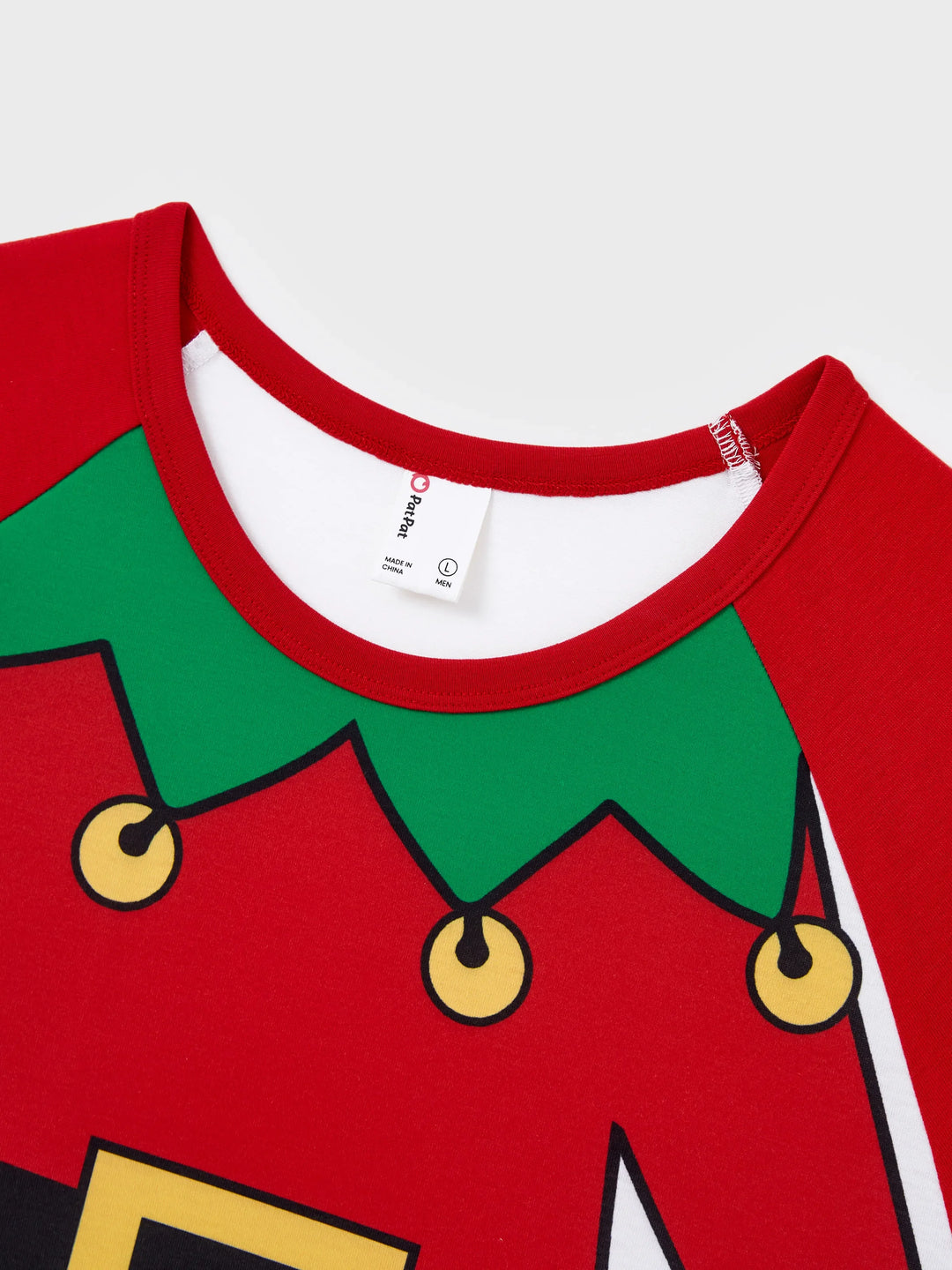 Conjunto de Pijamas de Natal para a Família em Conjunto com Meias de Natal - Estampa de Elfo - Vermelho