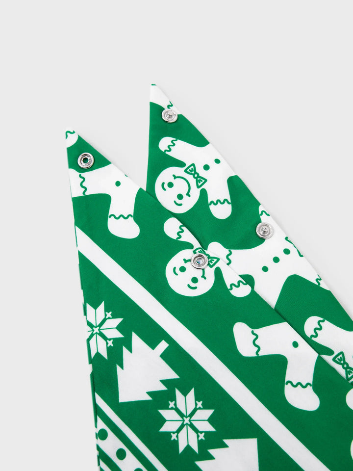 Conjunto de Pajamas Correspondentes para a Família de Natal com Impressão de Gengibre e Árvore de Natal PJs Verdes com Meias de Natal Verdes