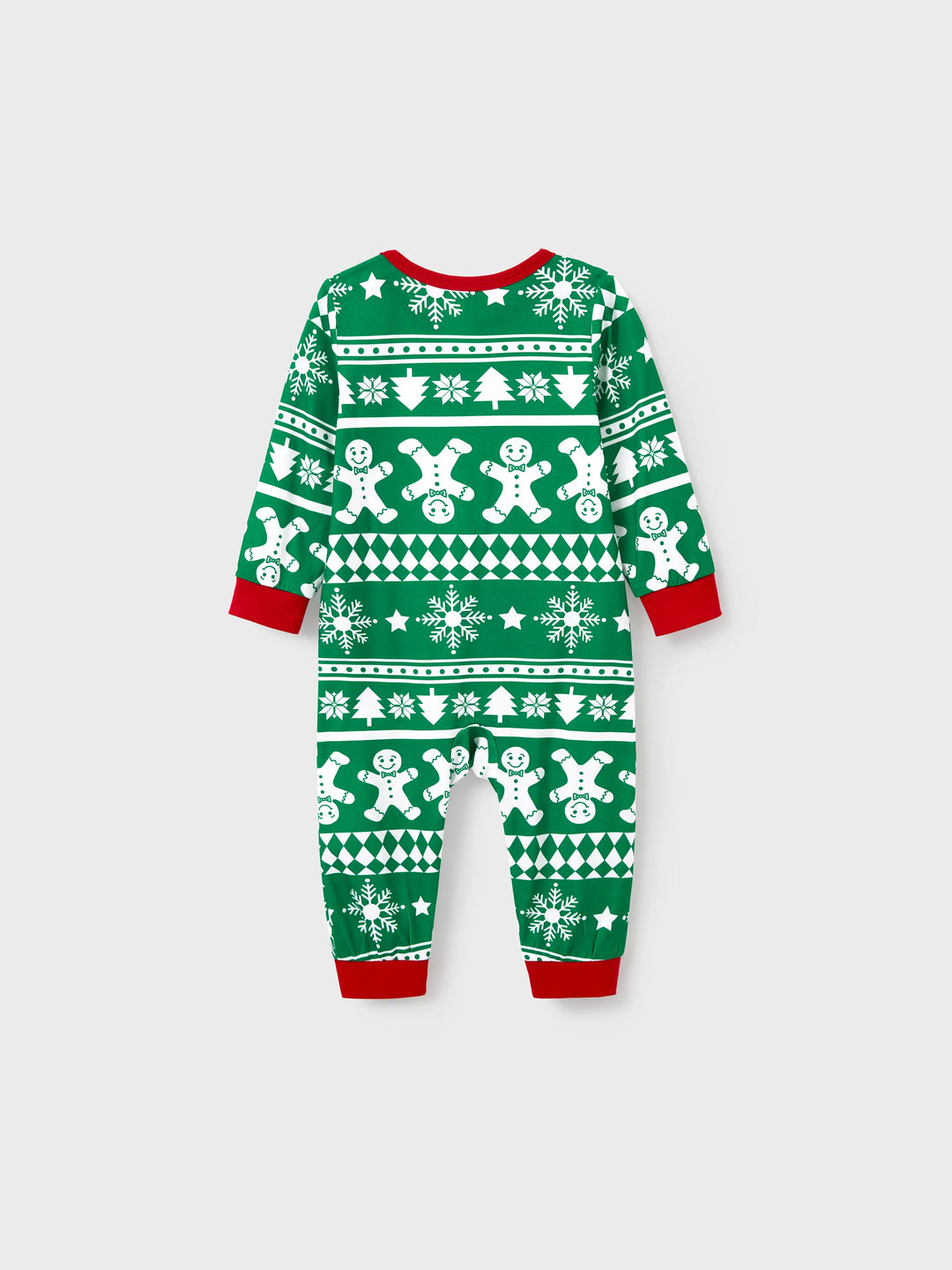 Conjunto de Pajamas Correspondentes para a Família de Natal com Impressão de Gengibre e Árvore de Natal PJs Verdes com Meias de Natal Verdes