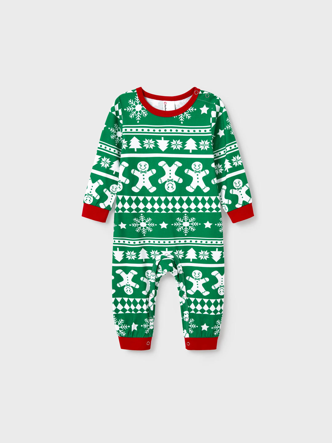 Conjunto de Pajamas Correspondentes para a Família de Natal com Impressão de Gengibre e Árvore de Natal PJs Verdes com Meias de Natal Verdes