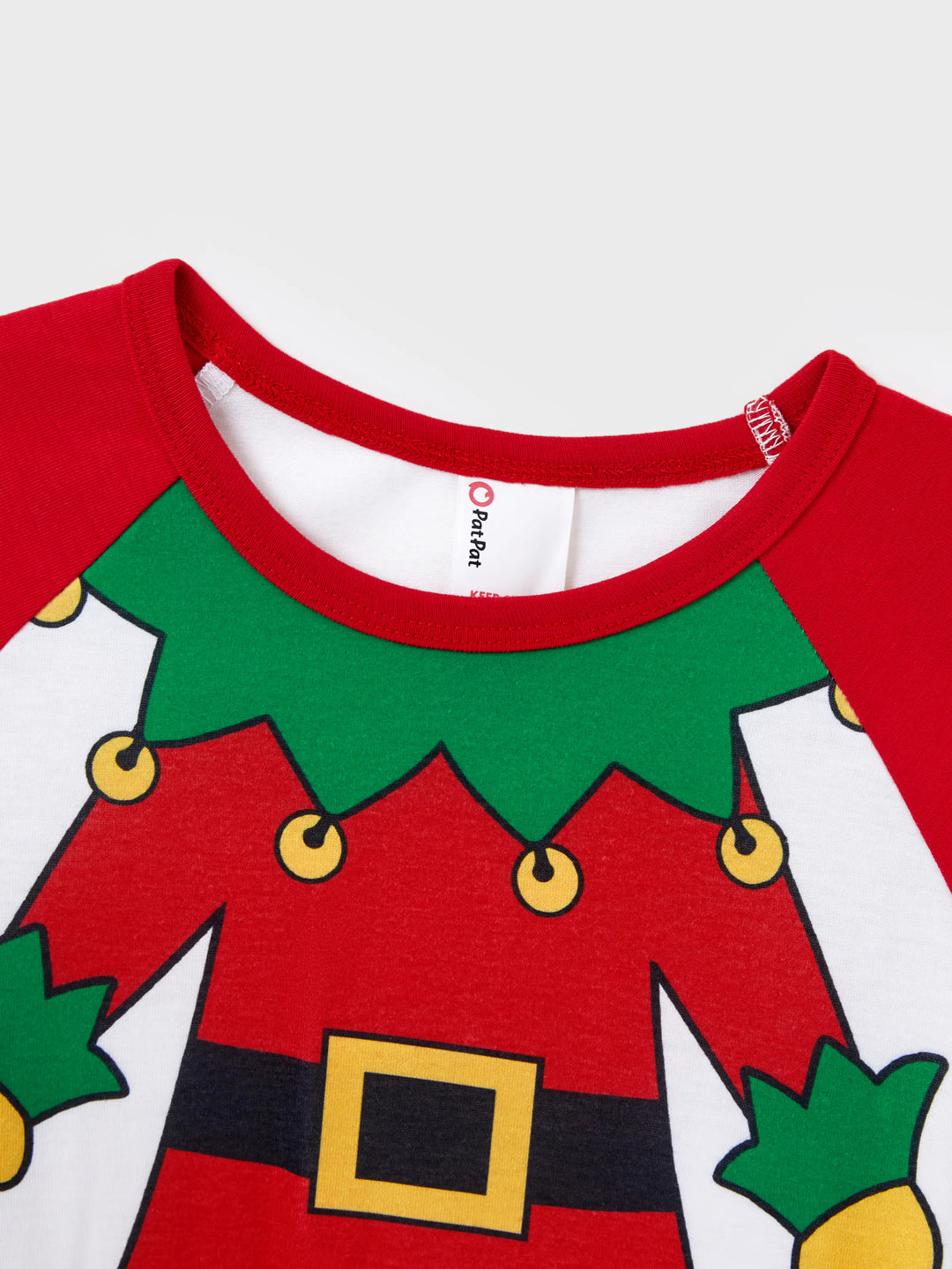 Conjunto de Pijamas de Natal para a Família em Conjunto com Meias de Natal - Estampa de Elfo - Vermelho