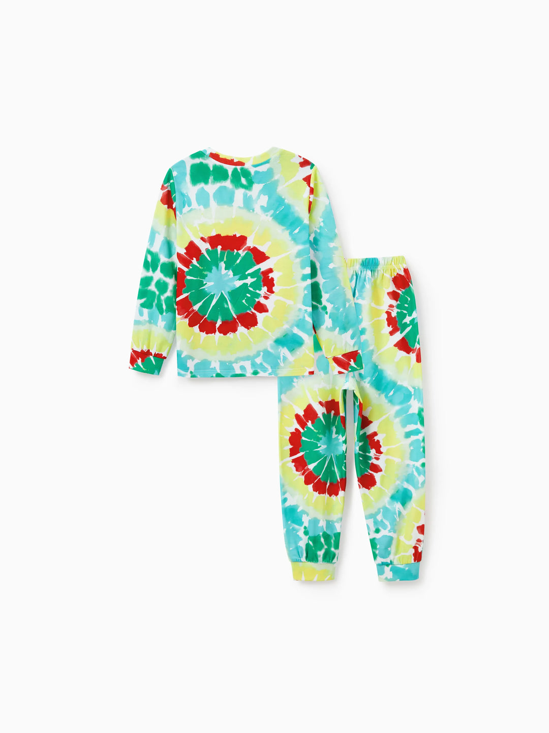 Conjunto de Pijamas de Natal para a Família em Coordenação com Estampa Colorida de Árvore de Natal e Meias de Natal Multicoloridas