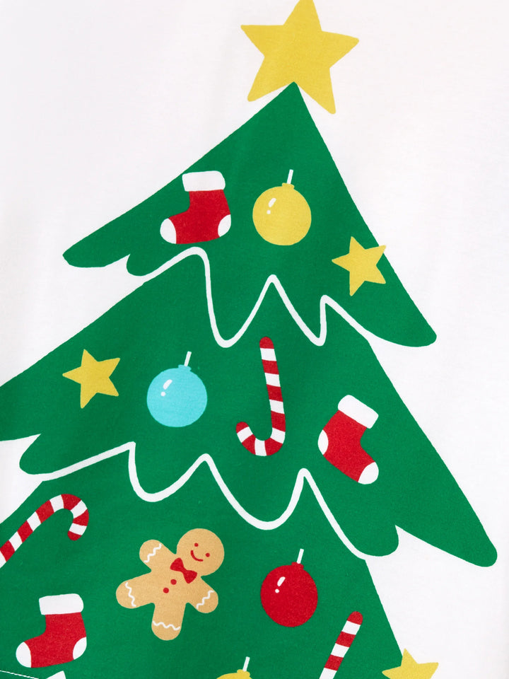 Conjunto de Pajamas Correspondentes para a Família de Natal com Impressão de Gengibre e Árvore de Natal PJs Verdes com Meias de Natal Verdes