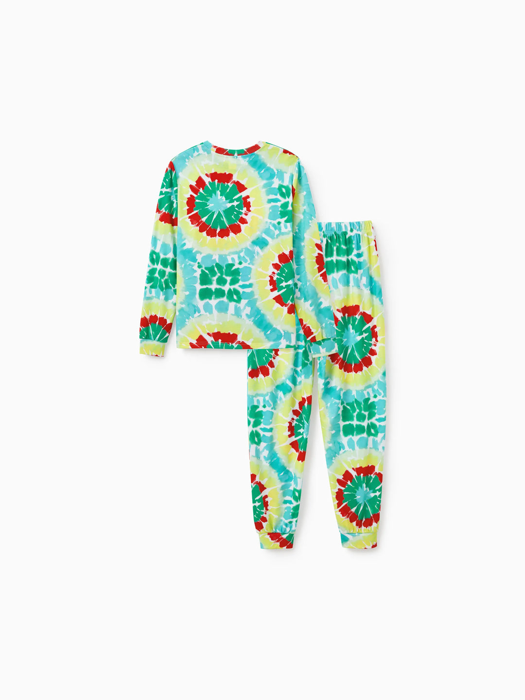 Conjunto de Pijamas de Natal para a Família em Coordenação com Estampa Colorida de Árvore de Natal e Meias de Natal Multicoloridas