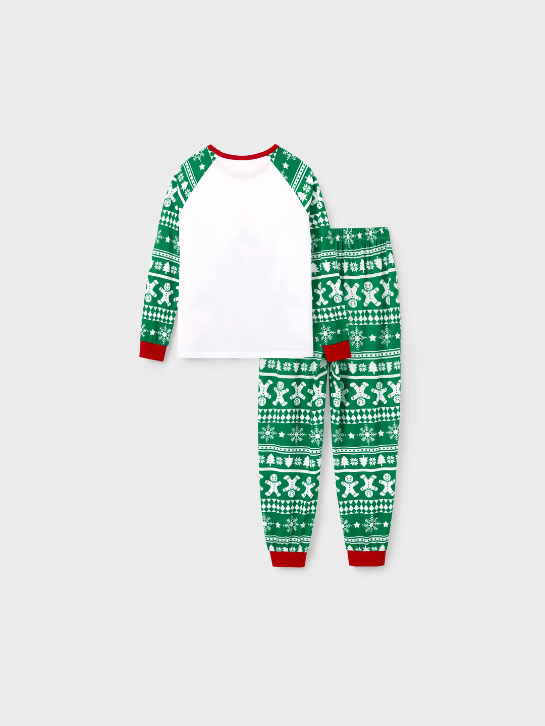 Conjunto de Pajamas Correspondentes para a Família de Natal com Impressão de Gengibre e Árvore de Natal PJs Verdes com Meias de Natal Verdes